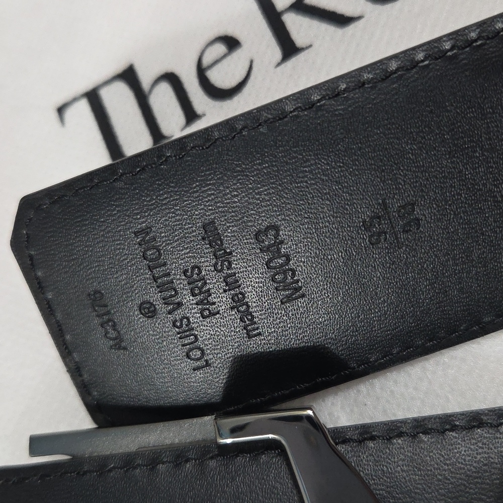 Reversible Louis Vuitton Eclipse Monogram Lv Belt… - image 4